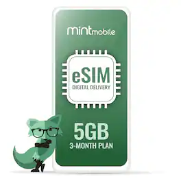 Mint Mobile - 3-Month 5GB eSIM Prepaid Plan (Digital Delivery) - Mint Green