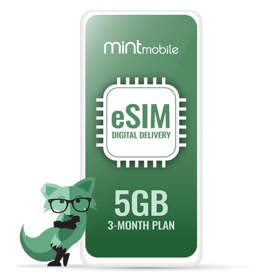 Mint Mobile 3-Month 5GB eSIM Prepaid Plan (Digital Delivery) Mint