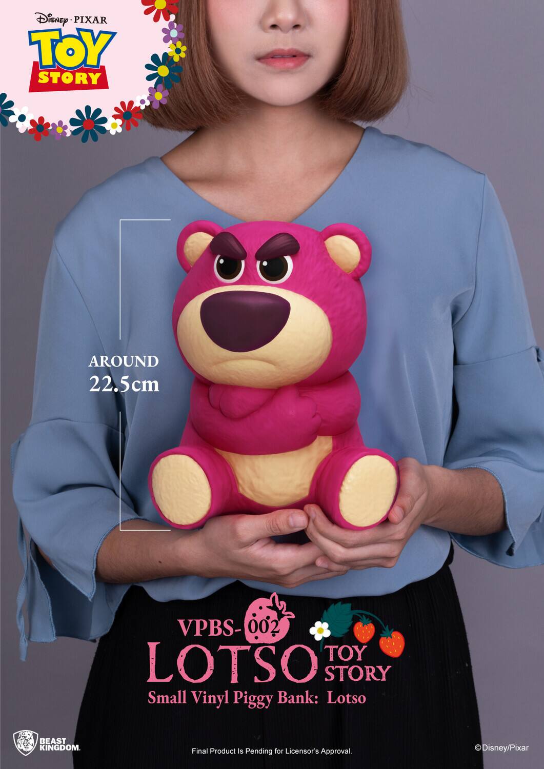 Disney PIXAR TOY STORY AROUND 22.5cm VPBS-002 TOY LOTSO Small Vinyl Piggy Bank: Lotso BEAST KINGDOM. Final Product Is Pending for Licensor's Approval. Disney/Pixar