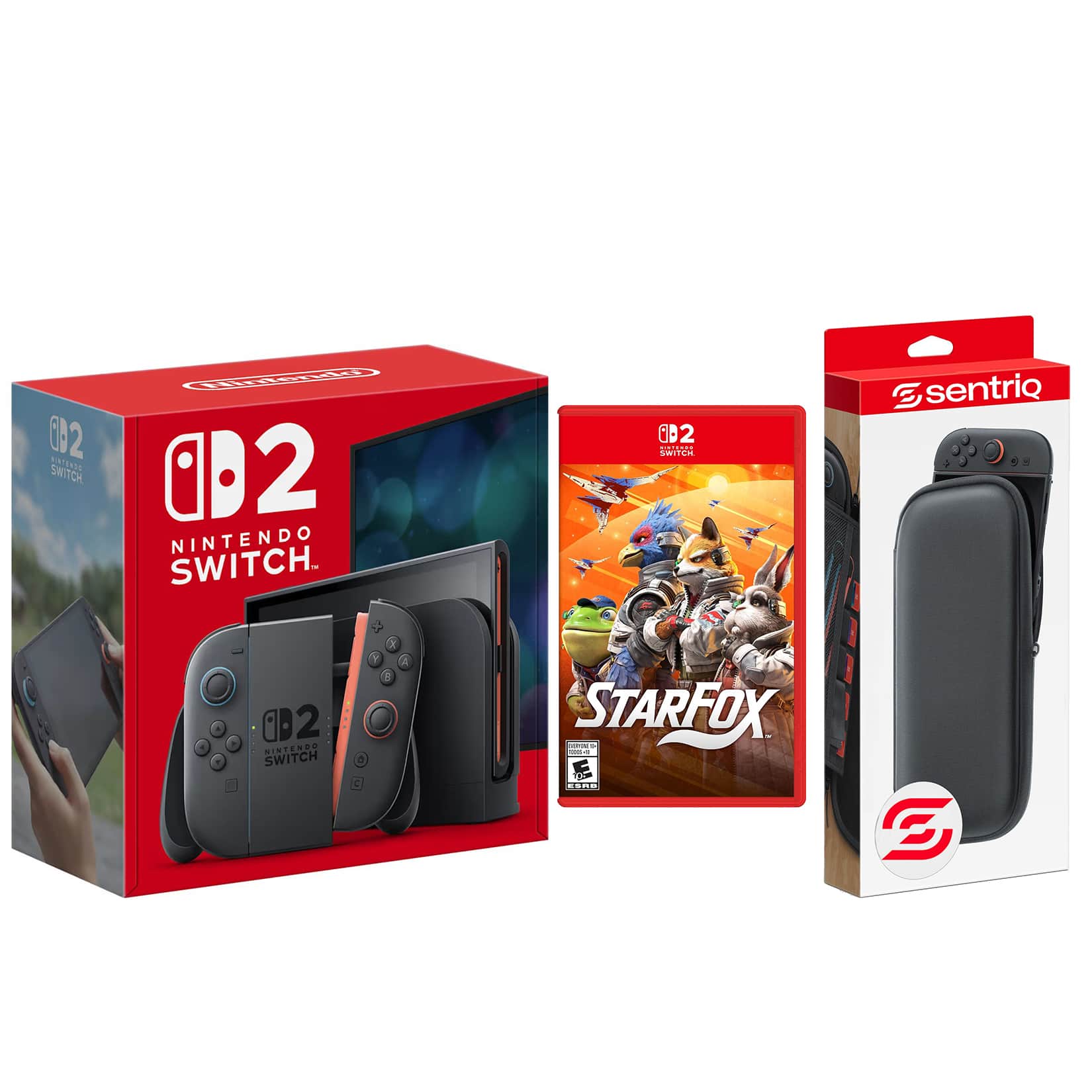 Switch 2 Console with Star Fox Game and Protective Case Bundle