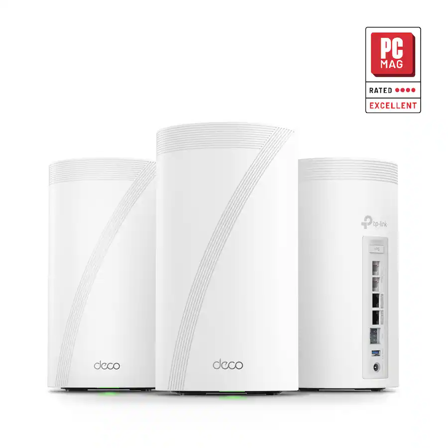 Wireless Dcco Router TP Link Deco 7 Elite BE22000 Tri Band Wi Fi 7 Whole Home Mesh Router ...