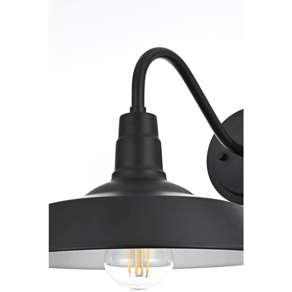 Alt View 1. Elegant Lighting - Franco 10 Inch Outdoor Wall Sconce In Black - Black.