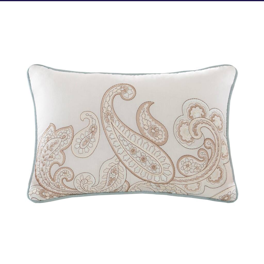 Alt View 2. Gracie Mills - Gracie Mills Vicky 4-Piece Paisley Cotton Percale Quilt Set with Throw Pillow - Blue.