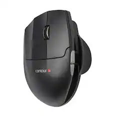 Front. Contour Design - Unimouse Ergonomic Wired Mouse for Left-Handed - Black.