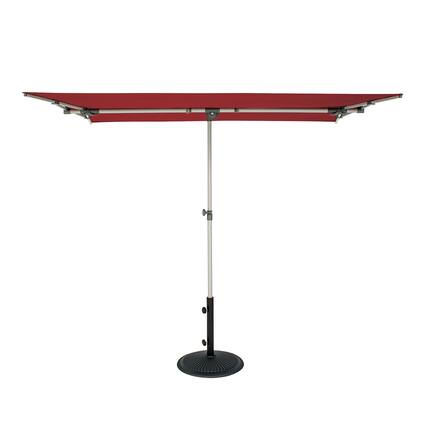 Front. Mondawe - 5' x 7' Rectangle Patio Umbrella with Protective Cover - Deep Red.