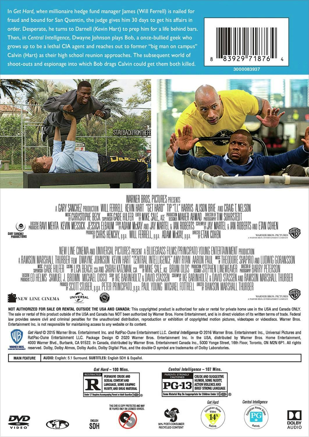 Back. Get Hard/Central Intelligence (DVD Double Feature) [DVD].