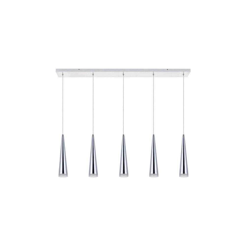 Alt View 7. Elegant Lighting - Fantasia 5 Light Chrome Led Pendant - Chrome.