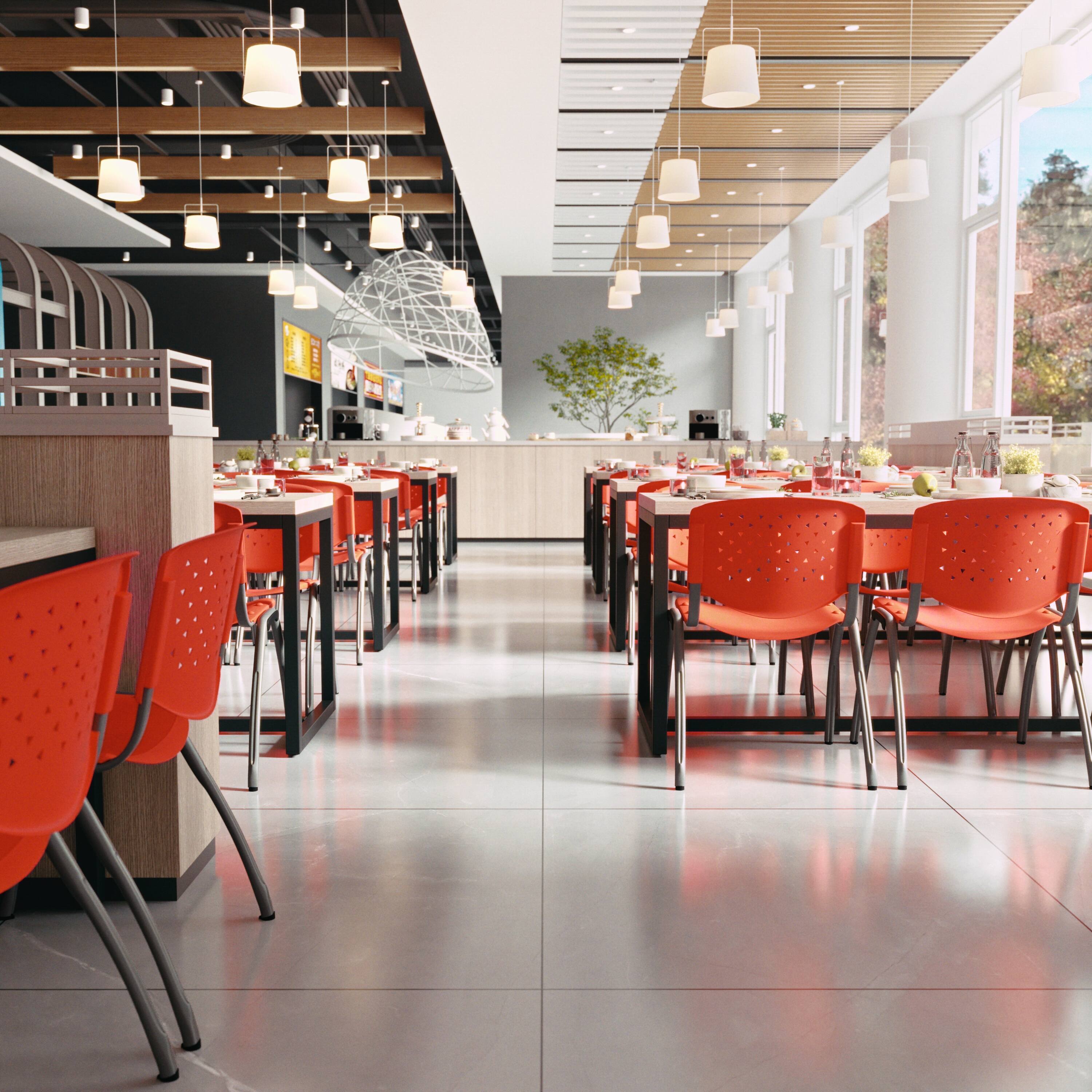 Alt View 2. Flash Furniture - HERCULES Series 880 lb. Capacity Orange Plastic Stack Chair with Titanium Gray Powder Coated Frame - Orange.