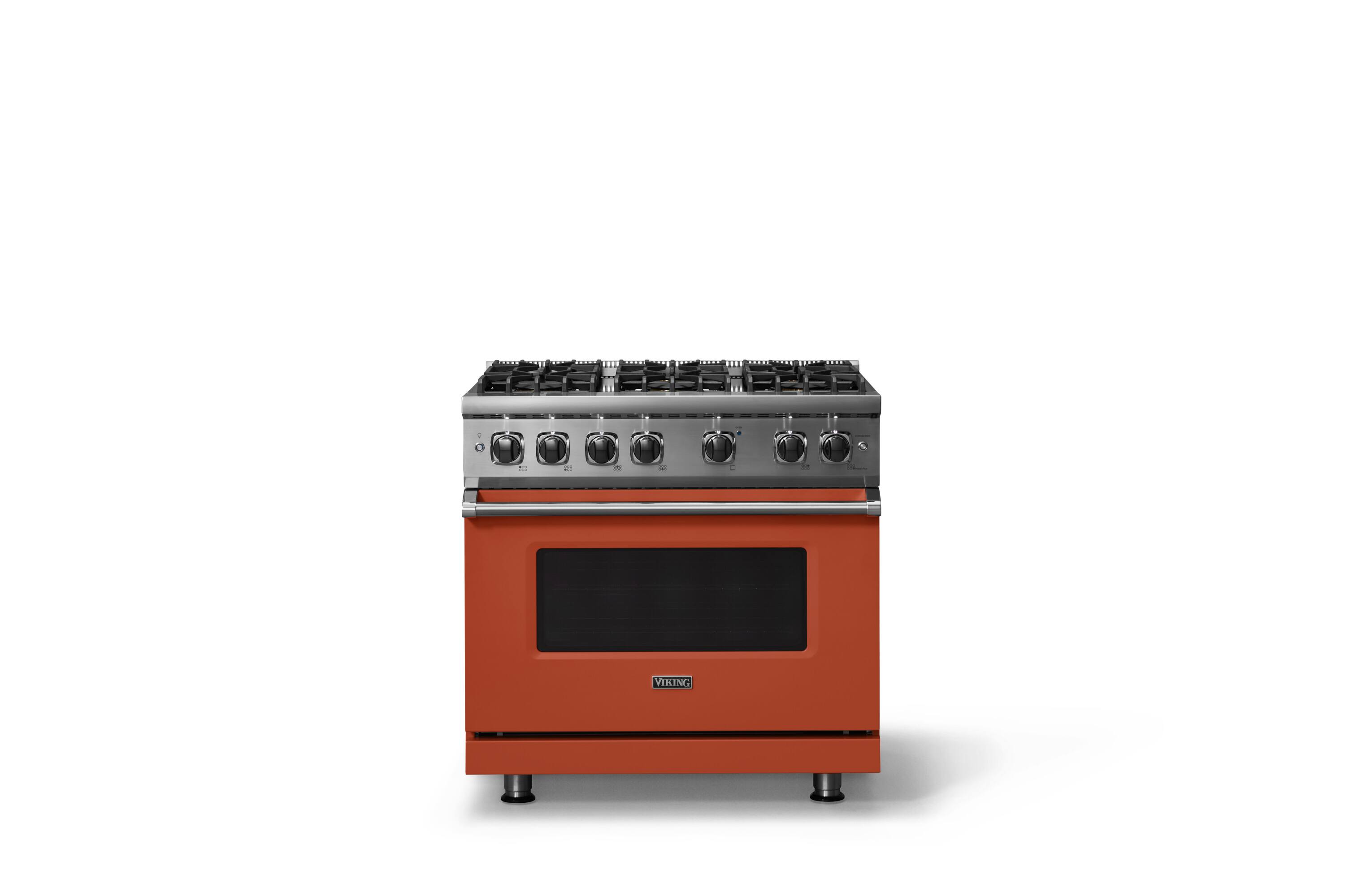 Alt View 3. Viking - 36"W./24"D. 5.1 Cu. Ft.  Gas Sealed Burner Range-6 Burners-Spiced Cider-LP - Spiced Cider.