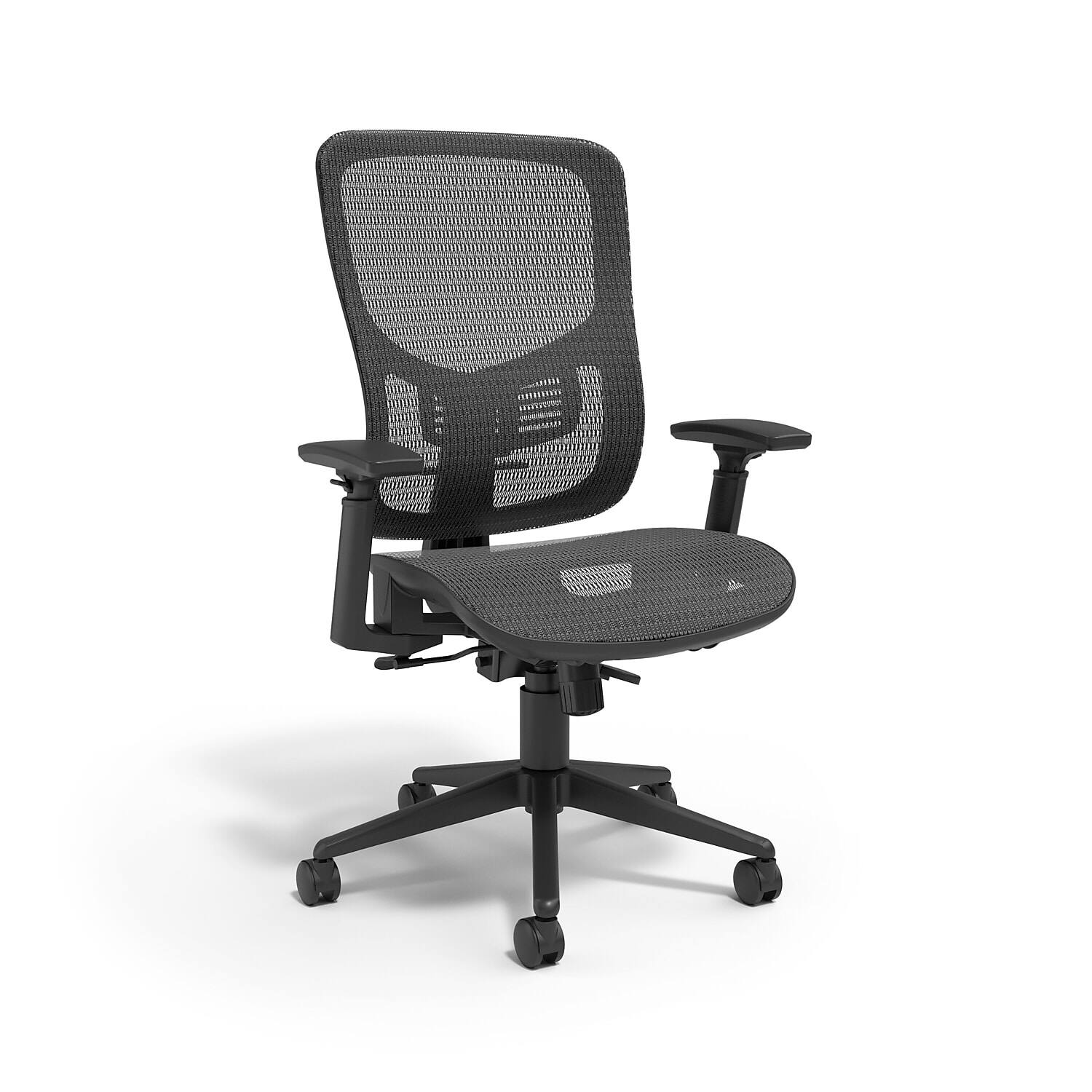 Front. Staples - Kroy Ergonomic Mesh Swivel Task Chair (UN59456) - Black.