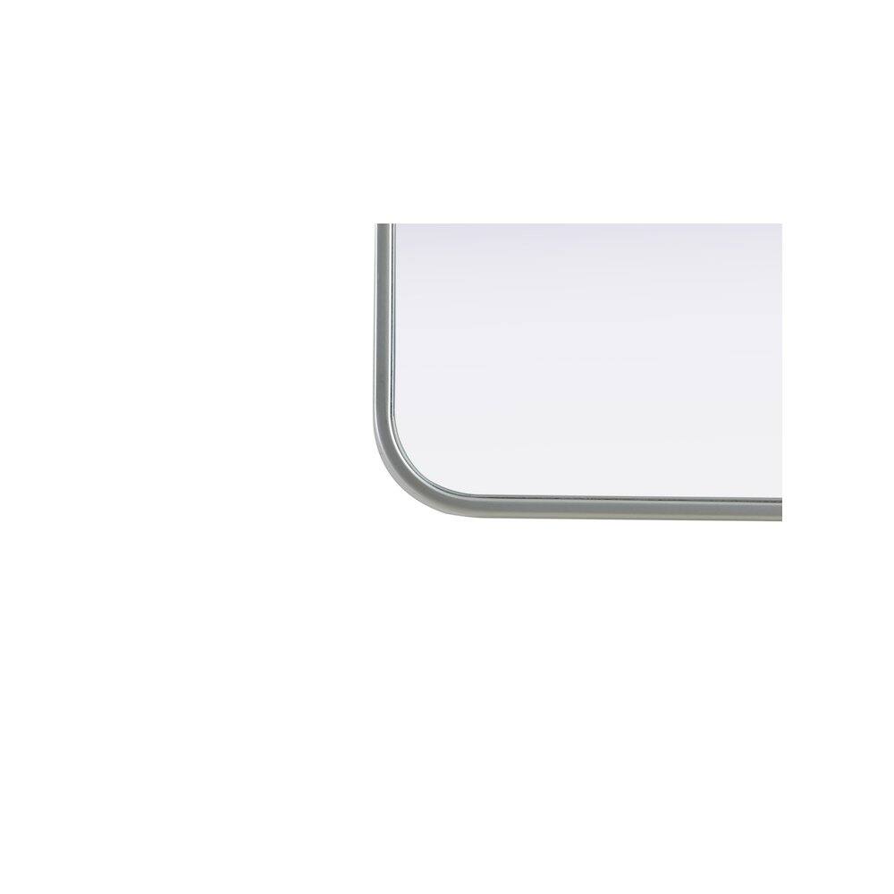 Back. Elegant Decor - Contour Metal Rectangle Mirror 22x30 in Silver - Silver.