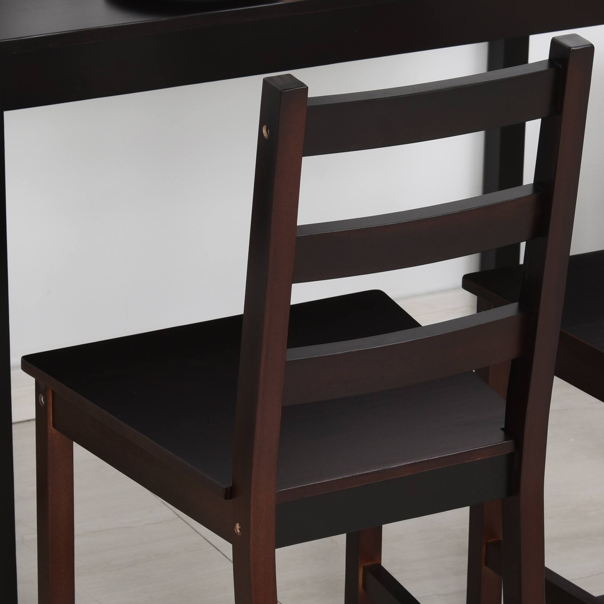 Alt View 5. Homcom - Dining Table Set for 4, 5 Piece Modern Kitchen Table and Chairs, Wood Dining Room Set for Small Spaces - Black, Brown.