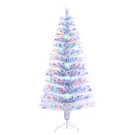 BreeBe - 5ft Tall Pre-Lit Douglas Fir Artificial Christmas Tree with Realistic Branches - Antique Blue