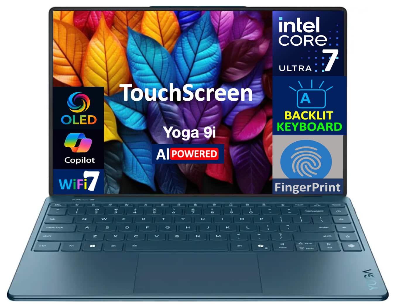 Lenovo - Slim 9i 83CX0005US Laptop, Ultra 7-258V, 32GB, 1TB SSD, 14.0" 4K (3840x2400), Intel Arc 140V, Win 11H - Tidal Teal