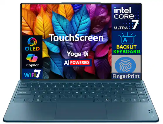 Intel Core Ultra 7
TouchScreen
Yoga 9i
AI Powered
OLED
Backlit Keyboard
Copilot
WiFi 7
Fingerprint