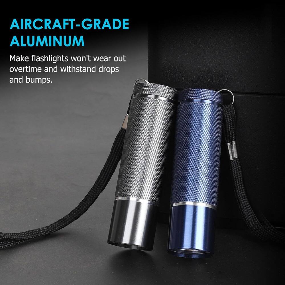 ACJPR 24 Pack Aluminum LED Flashlights with AAA Batteries and Lanyards ...