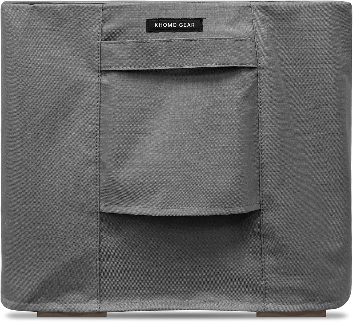 KHOMO GEAR - Heavy Duty Outdoor Furniture Cover - Waterproof Square & Rectangular Covers with Air Vents - for Ottoman, Tables - Gray