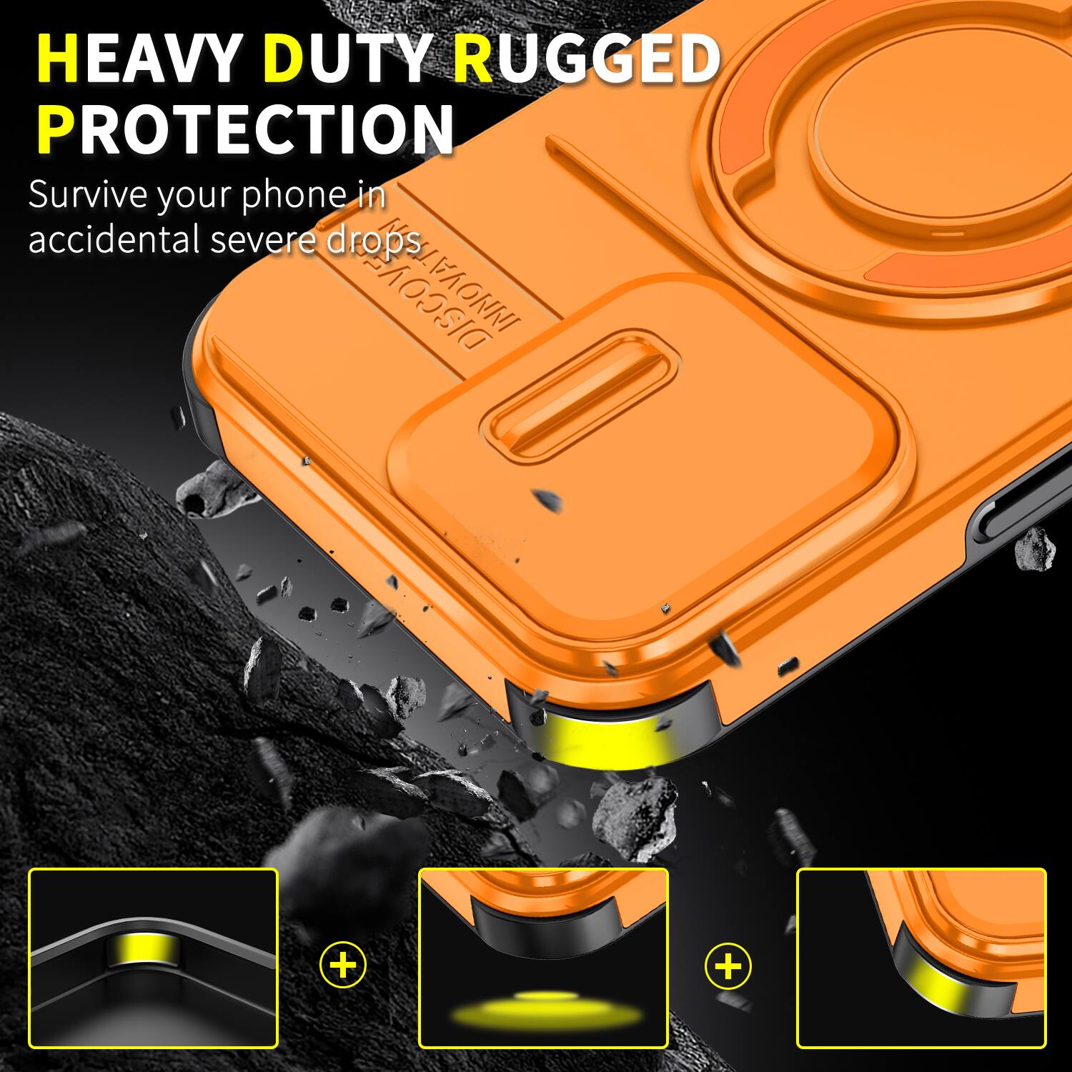 HEAVY DUTY RUGGED PROTECTION  
Survive your phone in accidental severe drops