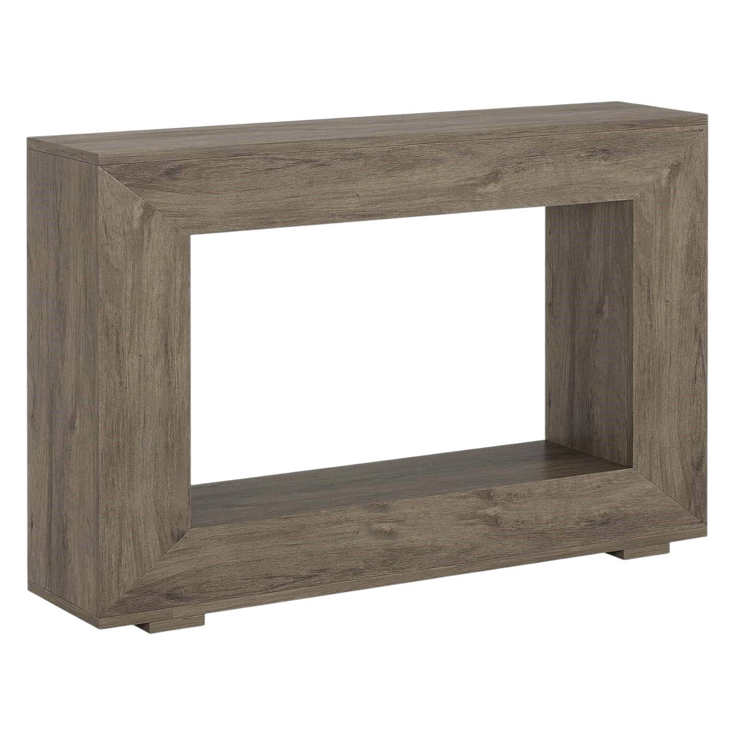 SlickBlue - Modern Farmhouse Long Sofa Table with Wood Finish for Living Room - Gray