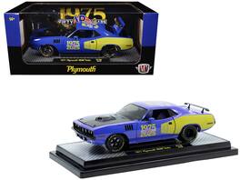 1971 Plymouth Hemi Cuda "VP Racing 50 Years" Blue with Yellow Sides Limited Edition 1/24 Model Cars by M2 Machines