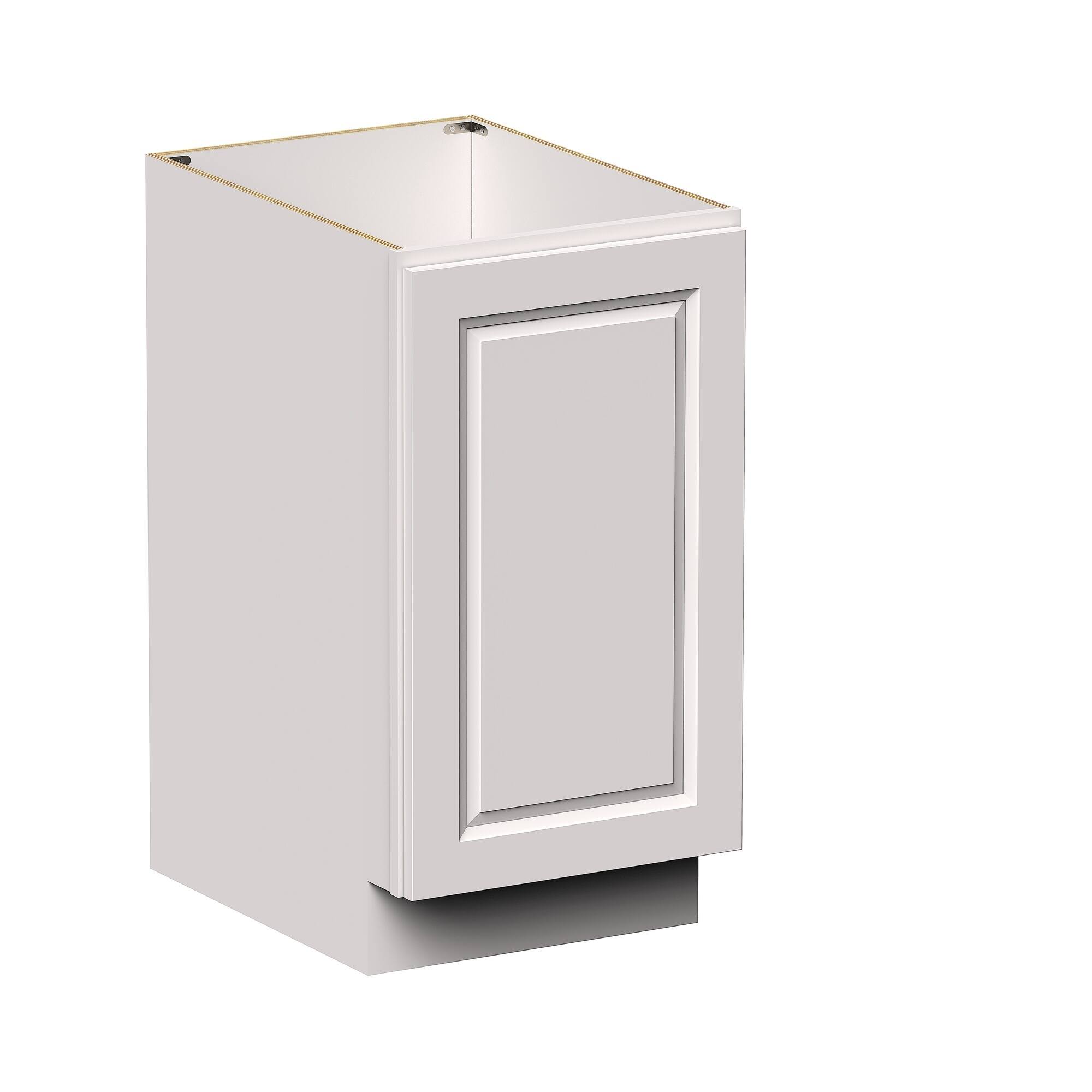 Angle. Boyel Living - 18-in W x 34.5-in H x 24-in D Shaker Full-Height Door Kitchen Base Cabinet with Soft-Close Hinges - Glacier White.