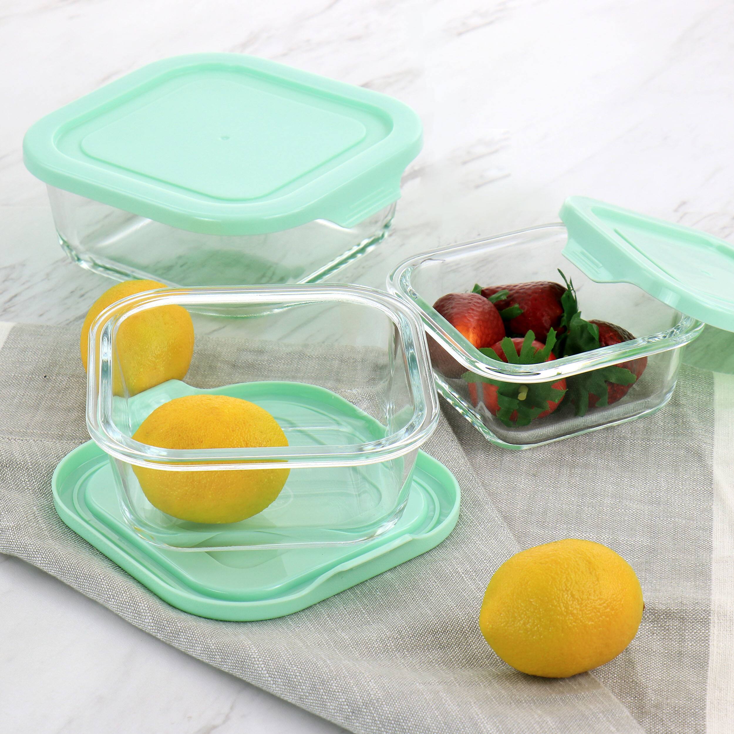 Alt View 3. Martha Stewart - Martha Stewart 6 Piece Glass Storage Containers with Lids in Mint - Mint.