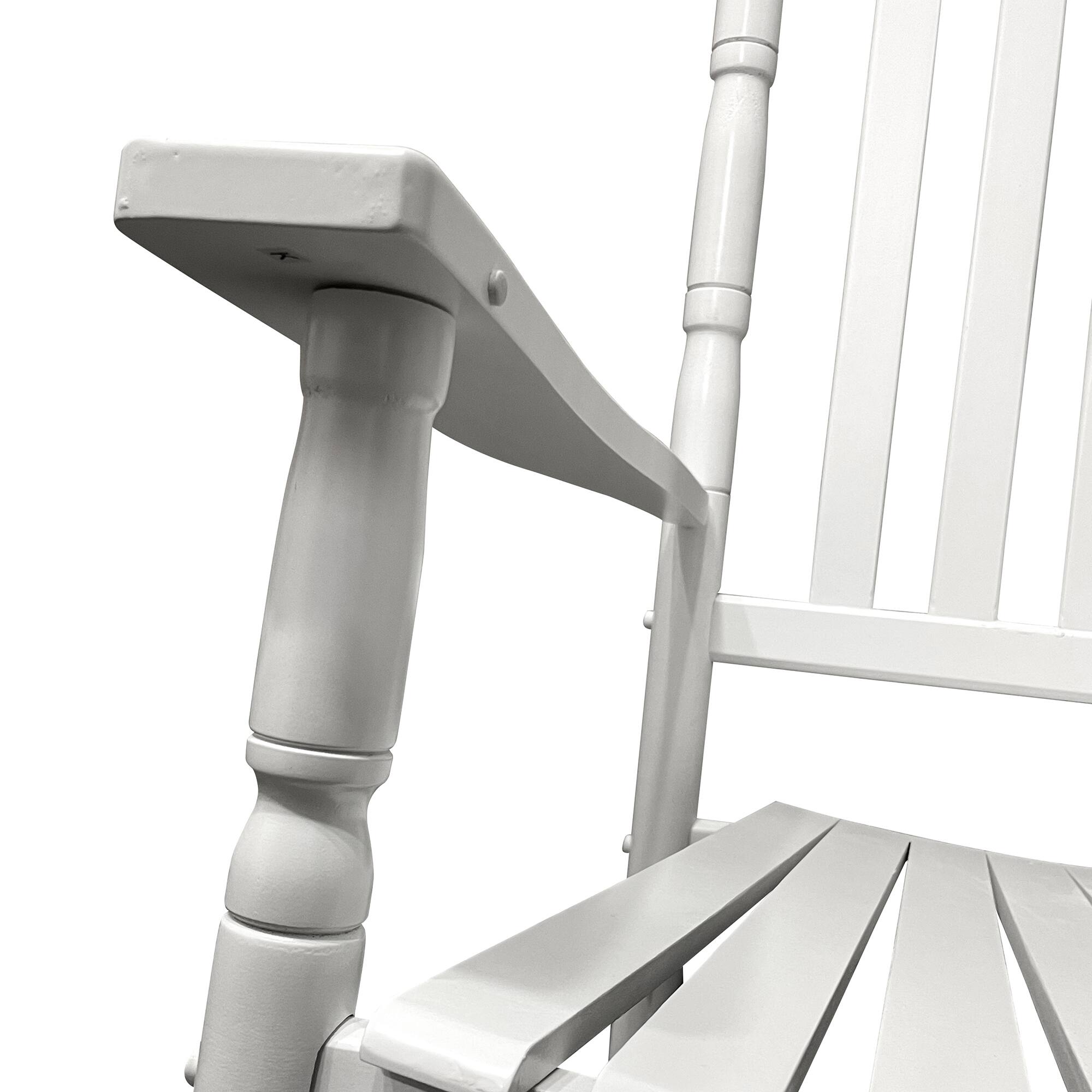 Alt View 3. AOOLIVE - BALCONY PORCH ADULT ROCKING CHAIR - WHITE - White.