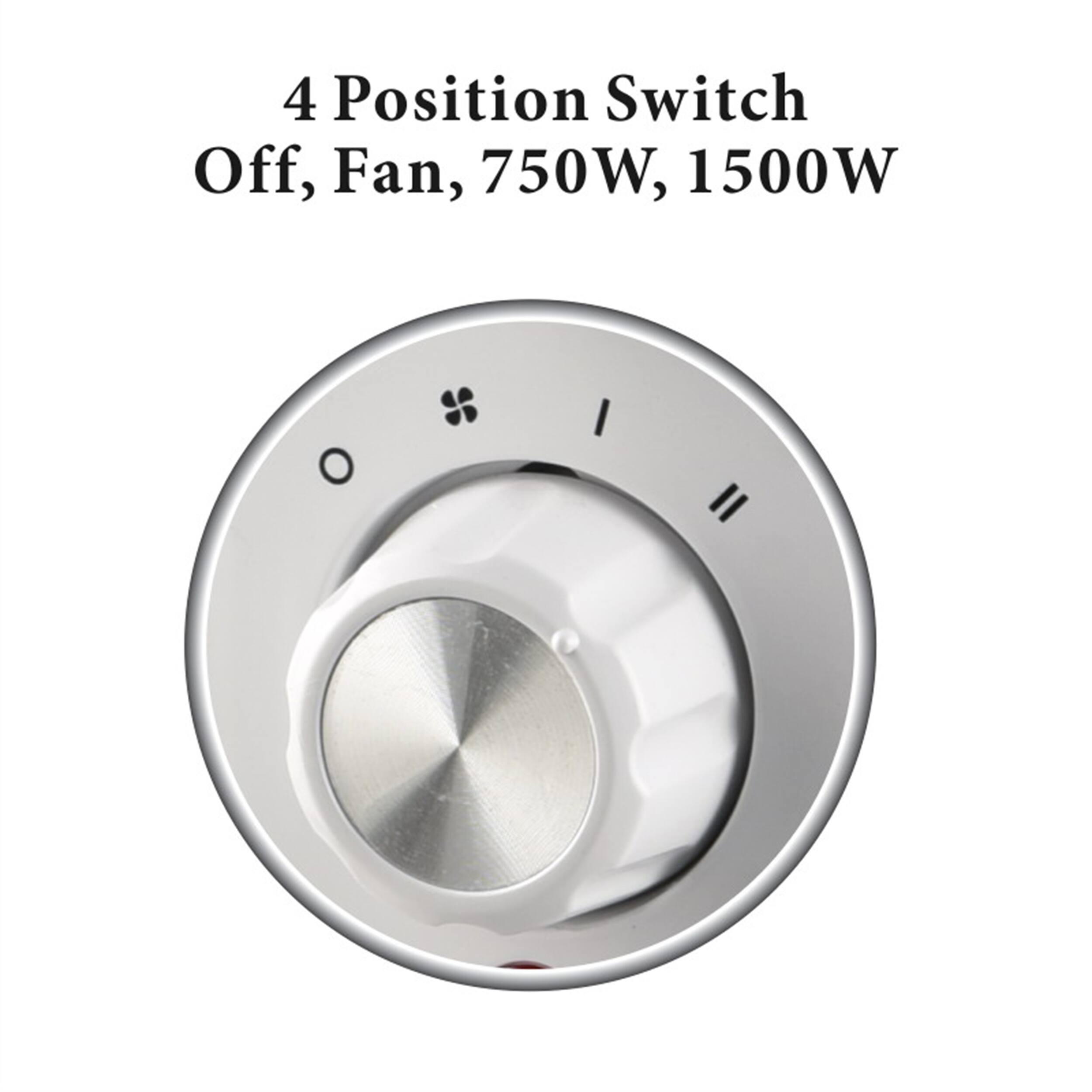 4 Position Switch Off, Fan, 750W, 1500W