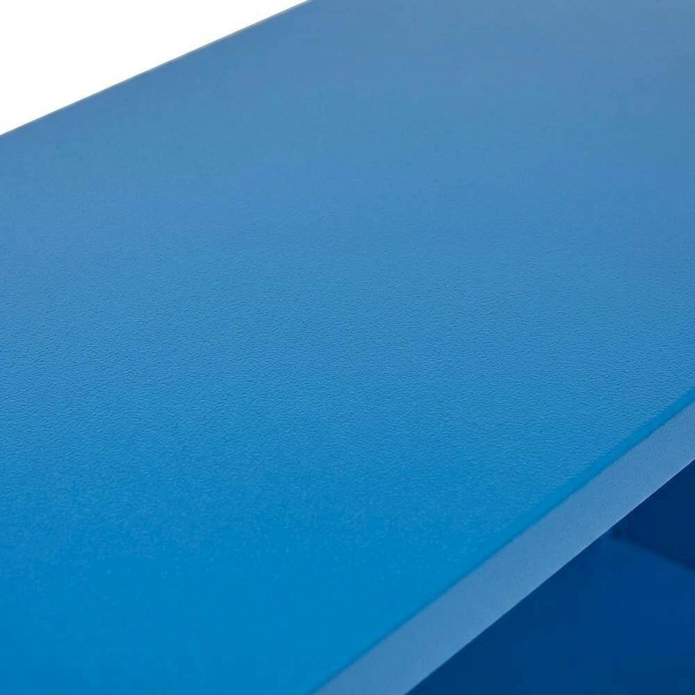 Alt View 2. FurniFact - Blue Metal Bookcase with Steel Frame for Residential Use - Blue.