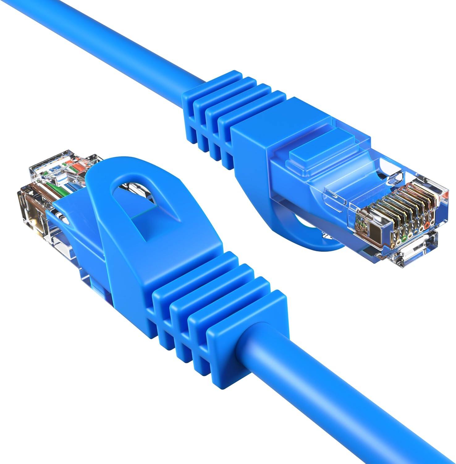 Angle. Cables Direct Online - Cat6 Ethernet Cable 100FT 550Mhz UTP Patch Cord LAN Wire for PC Laptop Router Modem TV Console - Blue.