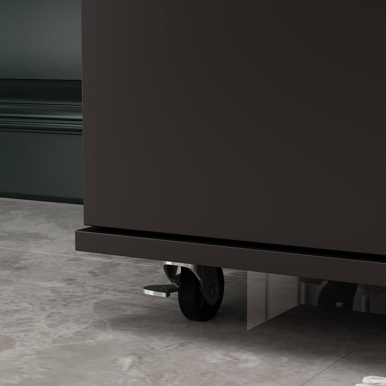 Alt View 5. FUFU & GAGA - Large Capacity Rolling Shoe Cabinet with 360° Swivel Wheels – Durable Family Storage Organizer - Black.