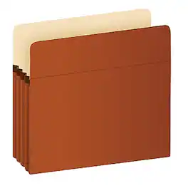 Pendaflex - Smart Shield 30% Recycled Reinforced File Pocket, 3 1/2" Expansion, Letter Size, 10/Box - Redrope
