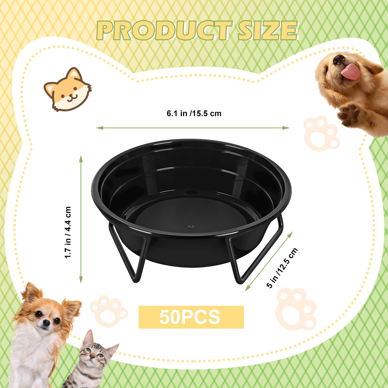PRODUCT SIZE  
6.1 in / 15.5 cm  
1.7 in / 4.4 cm  
5 in / 12.5 cm  
50PCS