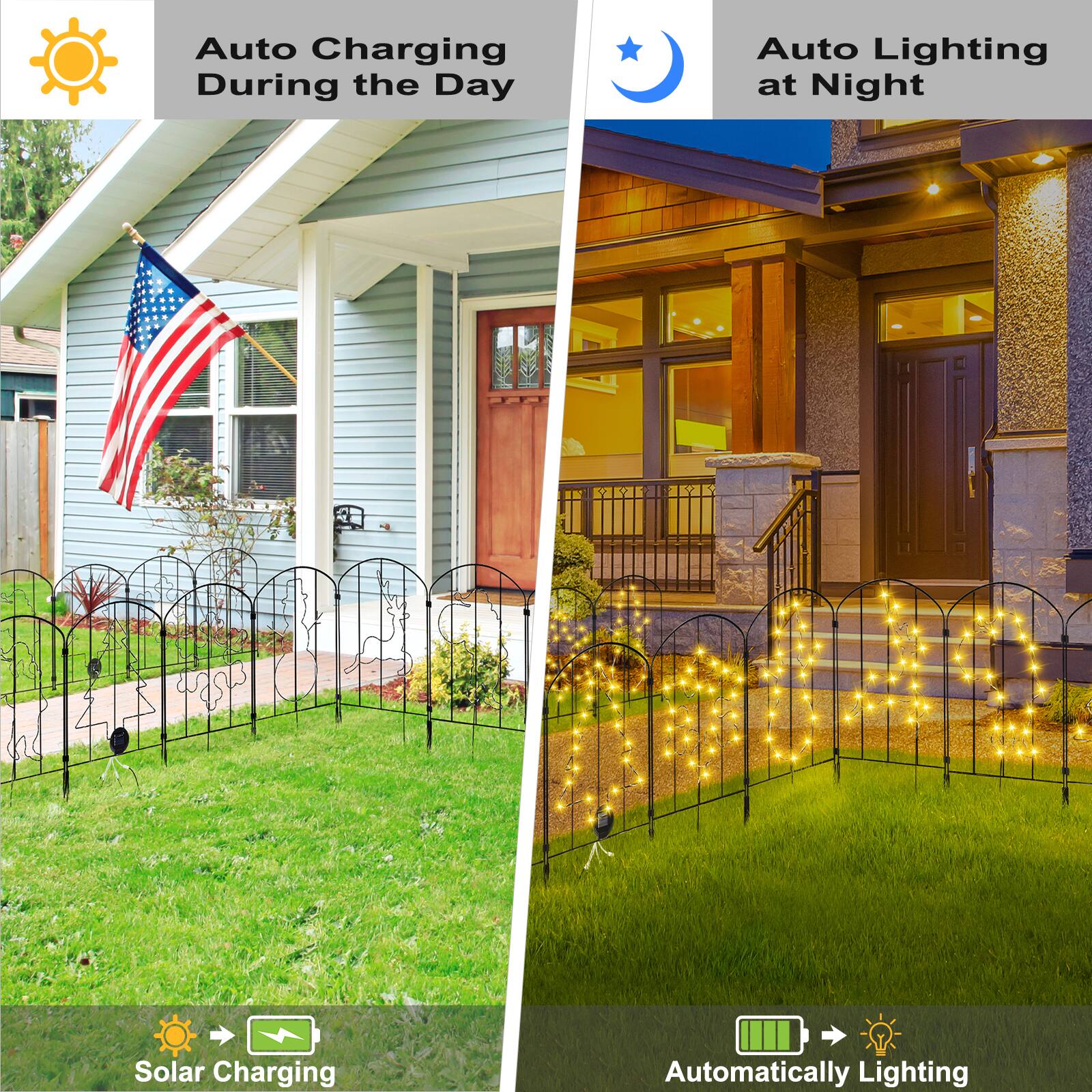 Auto Charging During the Day  
Auto Lighting at Night  
Solar Charging  
Automatically Lighting