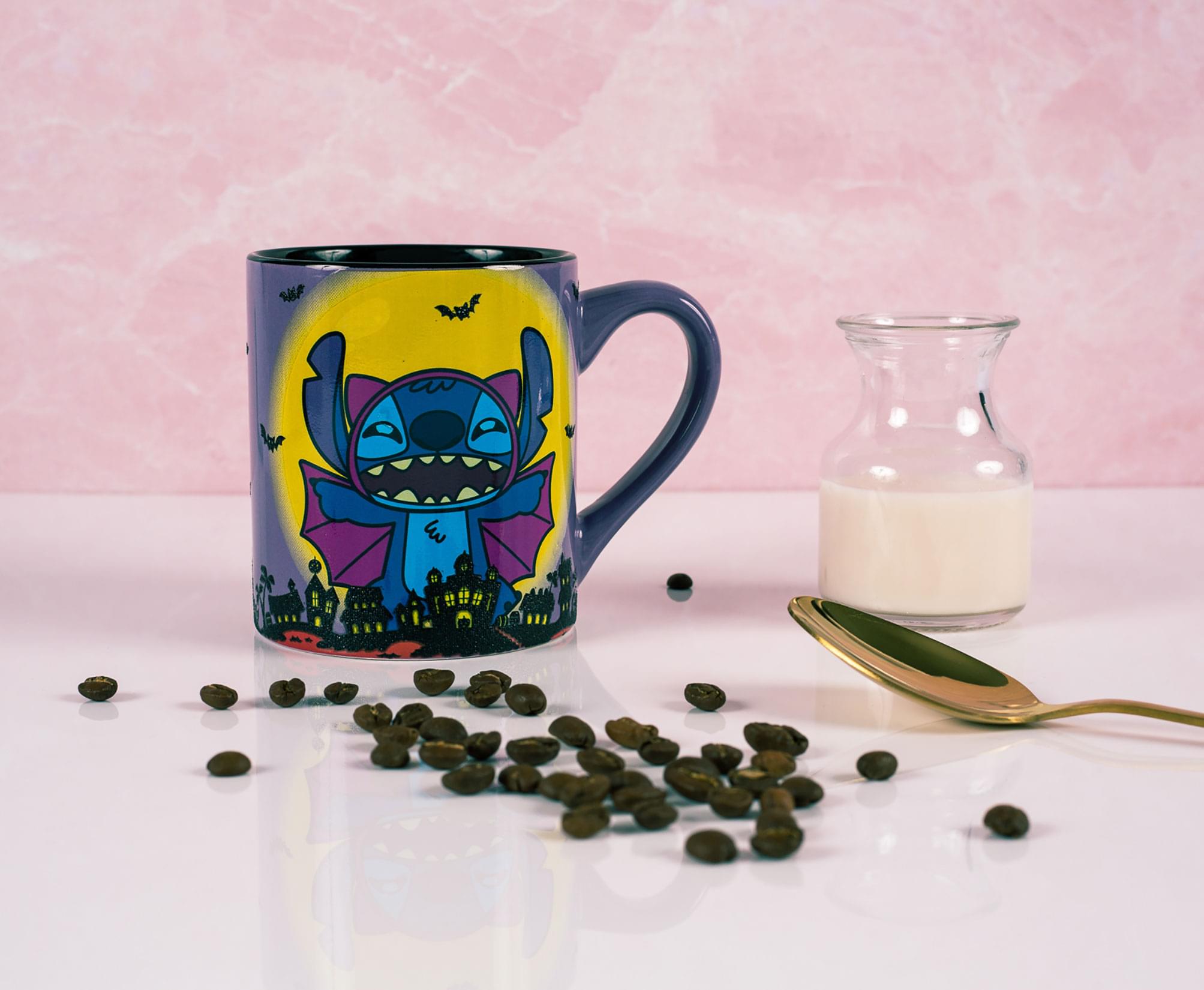 Alt View 10. Silver Buffalo - Disney Lilo & Stitch Vampire Ceramic Glitter Mug | Holds 14 Ounces - Purple.