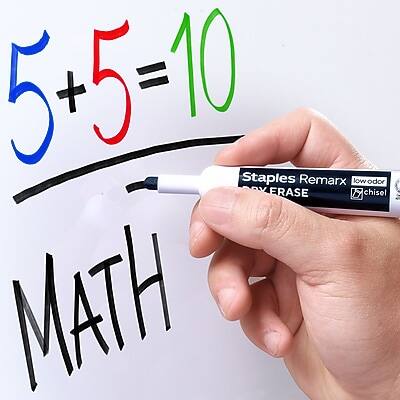5+5=10  
MATH  

Staples Remarx Low Odor Erase Chisel