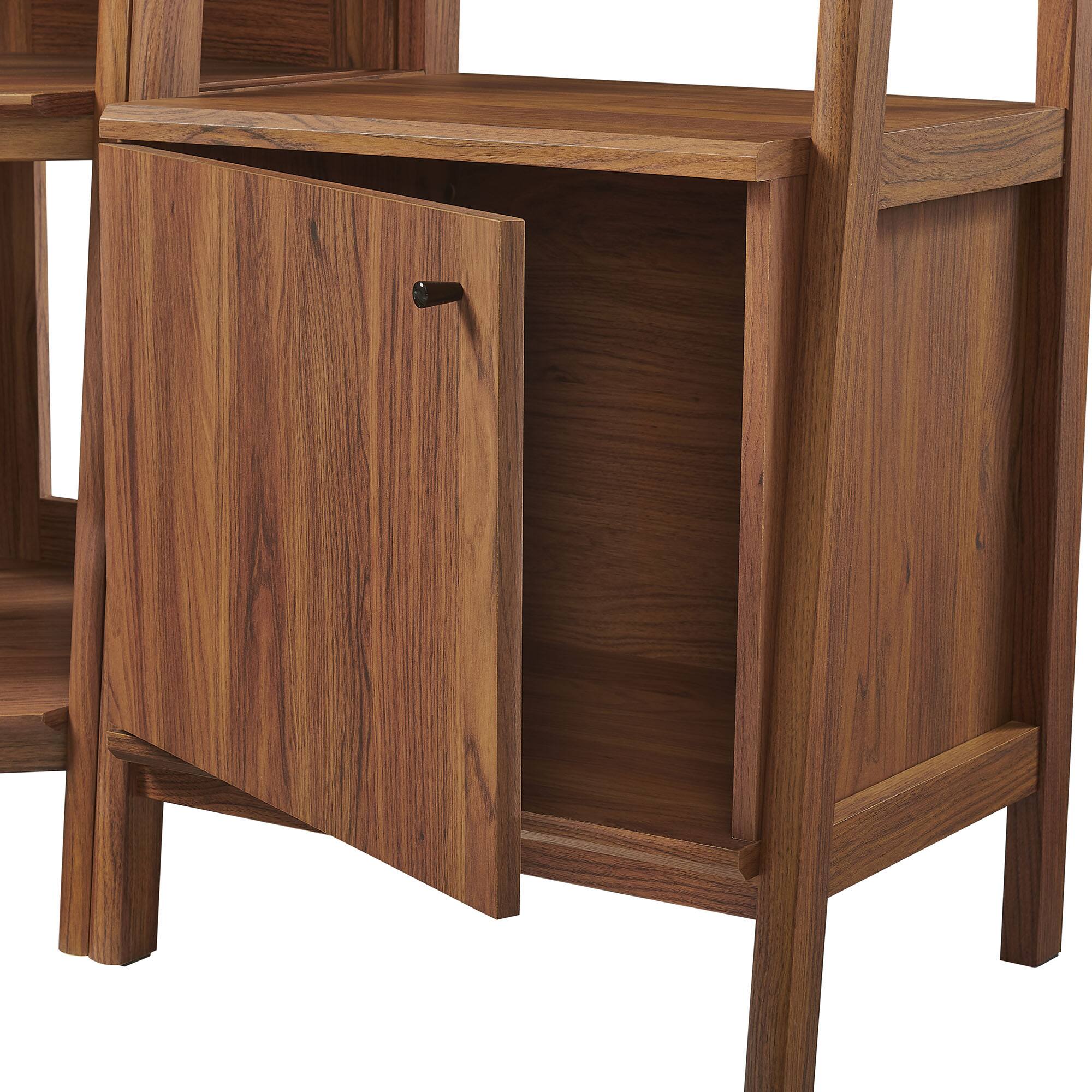 Alt View 5. Modway - Bixby 3-piece Corner Bookshelf Set with Narrow Bookshelves by Modway - Walnut.