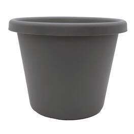 The HC Companies - 14 Inch Round Classic Planter, Plastic Plant Pot, Warm Gray