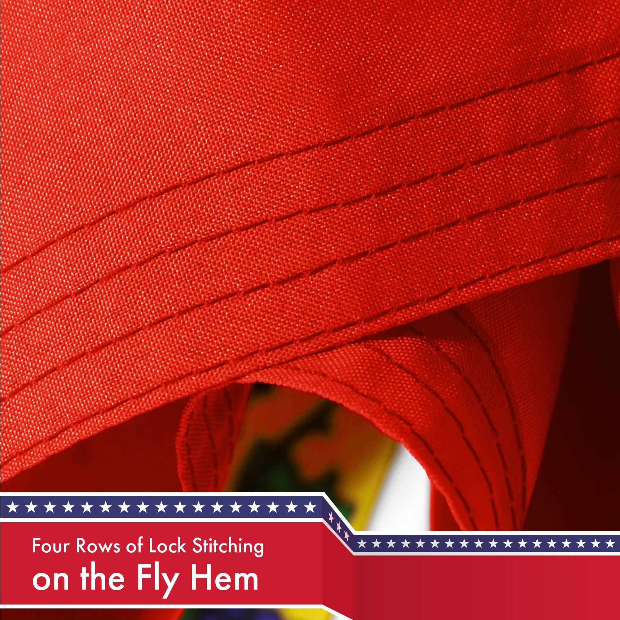 Four Rows of Lock Stitching on the Fly Hem
