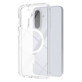 Dteck - Magnetic Case for Samsung Galaxy A36 5G/A56 Slim Anti Yellow Hard PC Shockproof Cover Wireless Charging Compatible - Clear