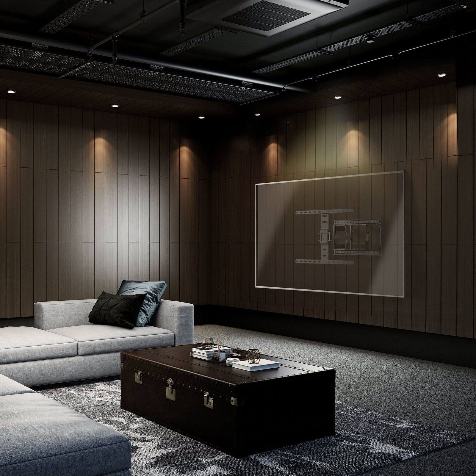 Alt View 2. Mount-It! - Ultra-Slim ADA-Compliant Full Motion TV Wall Mount 43–90", 132 lb Capacity, Swivel/Tilt, 1.1" Profile - Black.