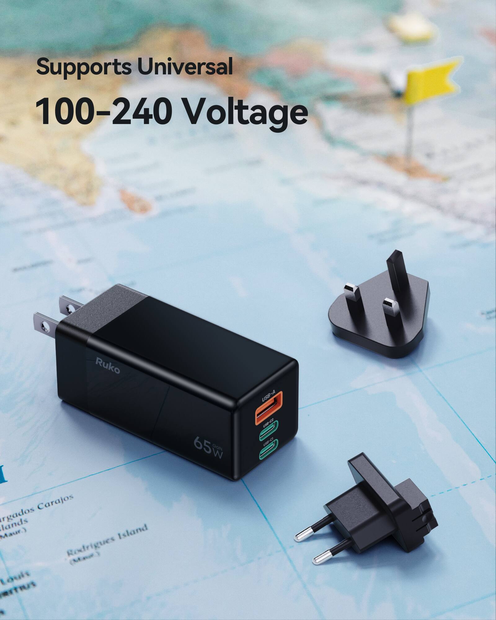 Supports Universal 100-240 Voltage