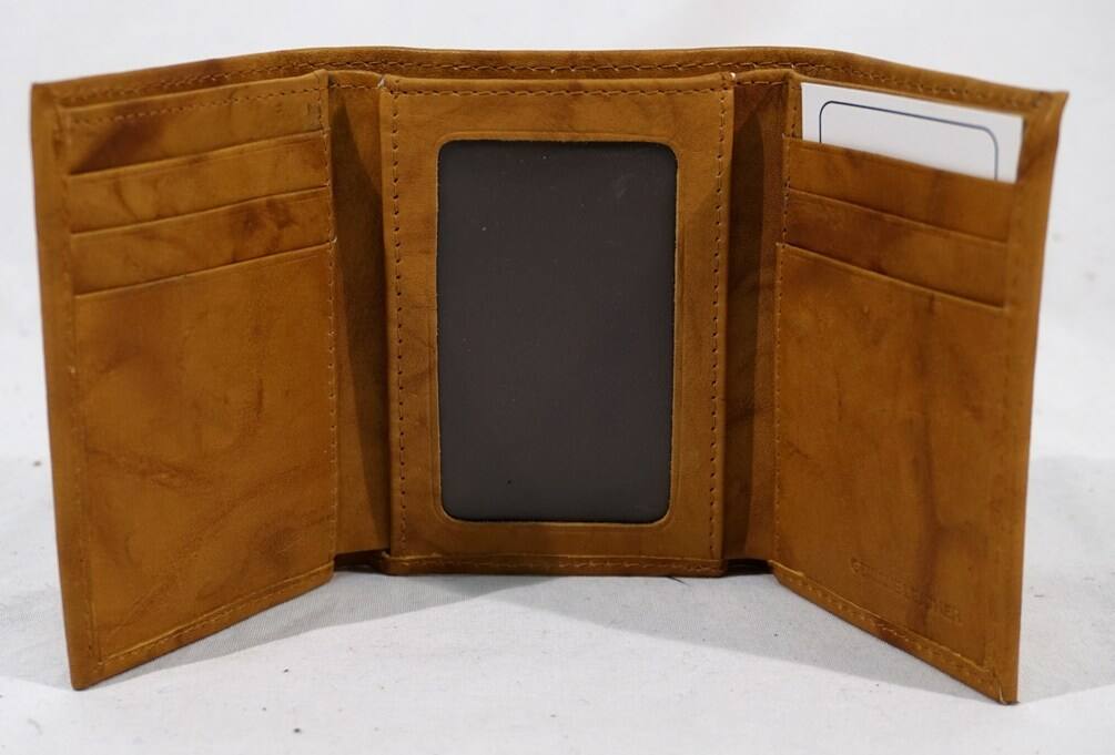 Alt View 1. Rico Industries - Brooklyn Nets Brown Leather Embossed Tri-fold Wallet - Multi.