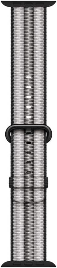 Front. Apple - Apple 42mm Woven Nylon Smartwatch Replacement Band for Watch Series 1, Watch Series 2, Watch Series 3 - Black Stripe - Beige.