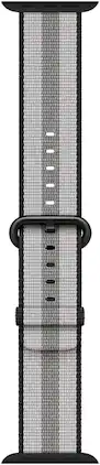 Apple - 42mm Woven Nylon Smartwatch Replacement Band for Watch Series 1, Watch Series 2, Watch Series 3 - Black Stripe - Beige