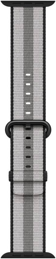 Front. Apple - Apple 42mm Woven Nylon Smartwatch Replacement Band for Watch Series 1, Watch Series 2, Watch Series 3 - Black Stripe - Beige.