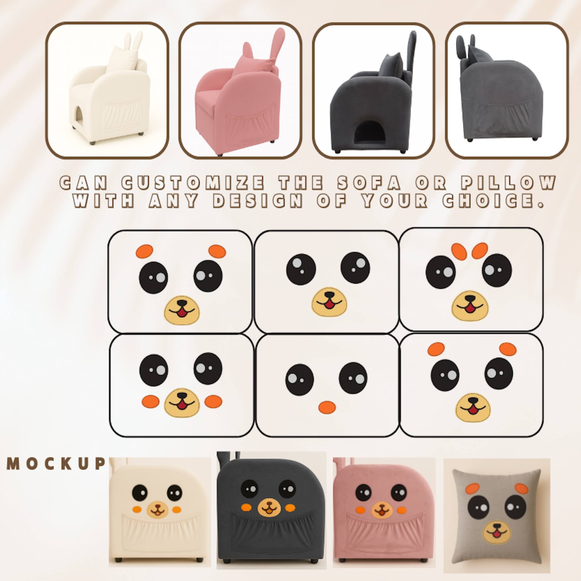 CAN CUSTOMIZE THE SOFA OR PILLOW WITH ANY DESIGN OF YOUR CHOICE.

MOCKUP
