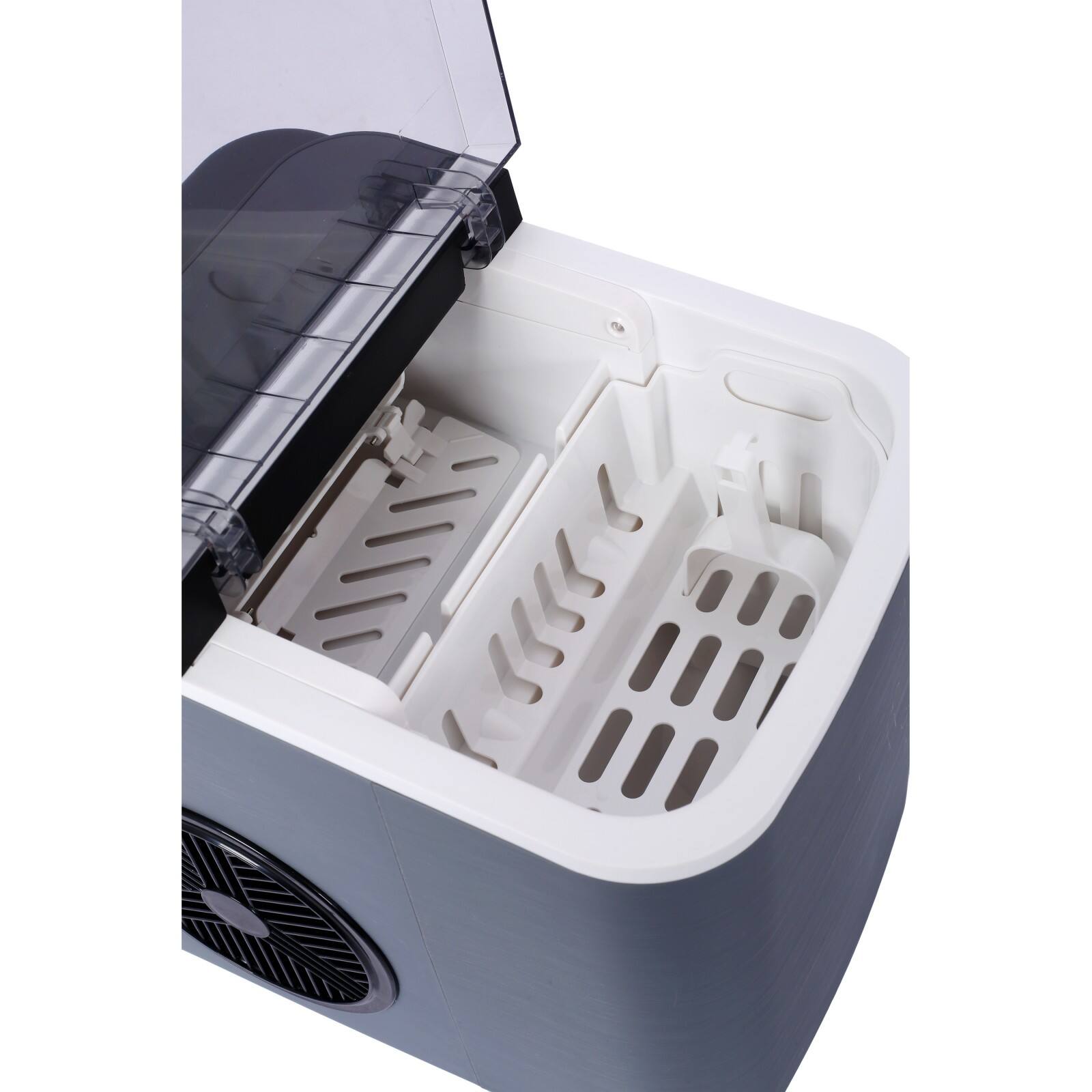 Alt View 2. Ecooso - Portable Ice Machine, Self-Cleaning，Basket and Scoop, 9 Cubes in 6 Mins, 26 lbs per Day,ETL and FDA certificate. - Gray.