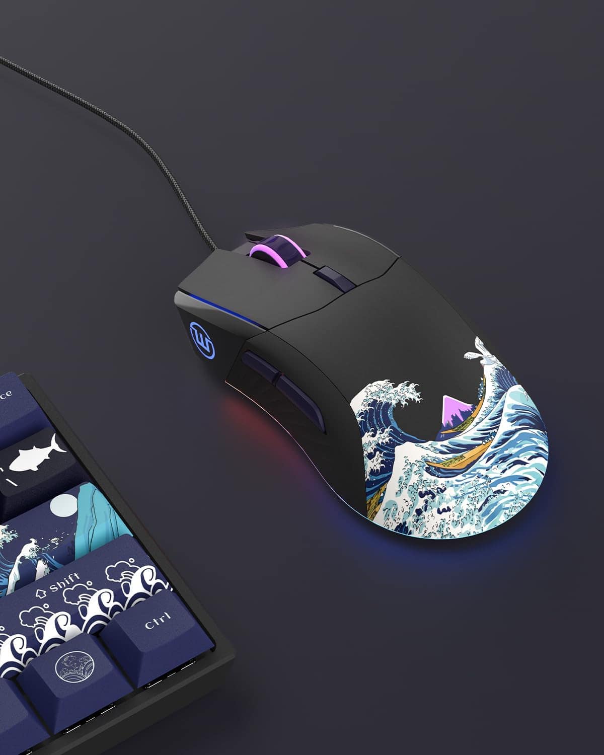 Womier G705 USB Wired Gaming Mouse, Lightweight Silent RGB Backlit