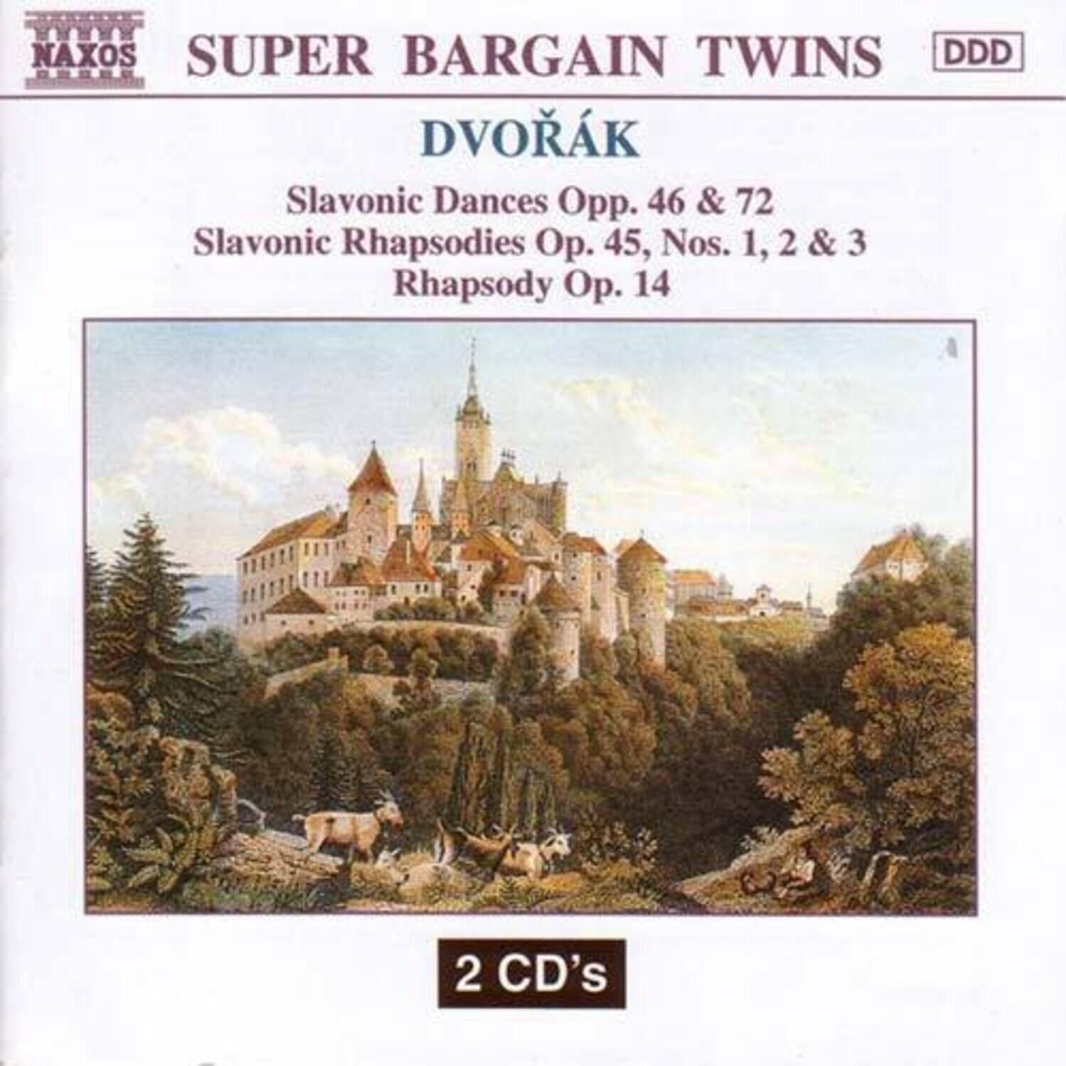 NAXOS  
SUPER BARGAIN TWINS  
DDD  

DVORÁK  
Slavonic Dances Opp. 46 & 72  
Slavonic Rhapsodies Op. 45, Nos. 1, 2 & 3  
Rhapsody Op. 14  

2 CD's